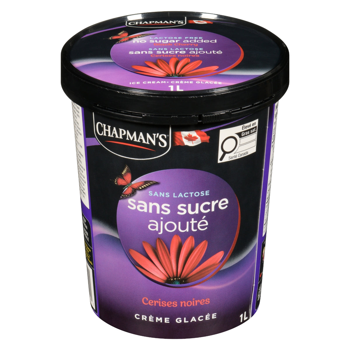 Chapman's No Sugar Added Lactose Free Black Cherry Ice Cream, 1 L