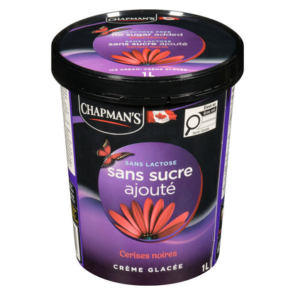 Chapman's No Sugar Added Lactose Free Black Cherry Ice Cream, 1 L