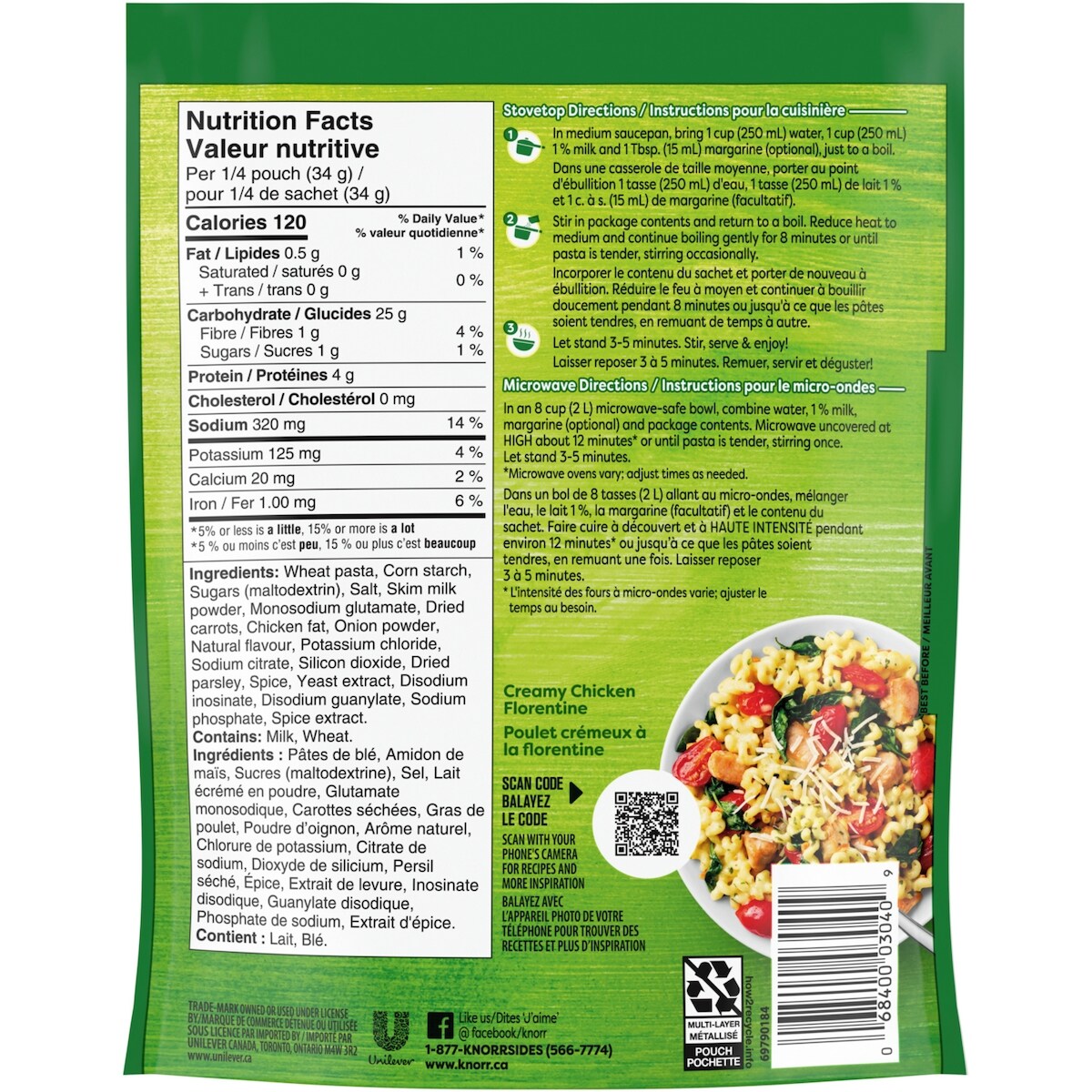 Sidekick Pasta Creamy Chicken, 134 g