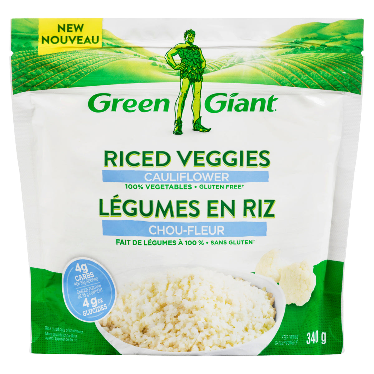 Green Giant Frozen Riced Veggies Cauliflower, 340 g