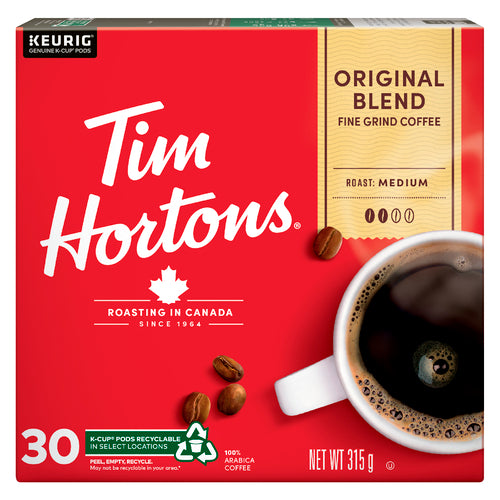 Tim Hortons Coffee Pods Original Blend Medium Roast, 30 K-Cups, 315 g