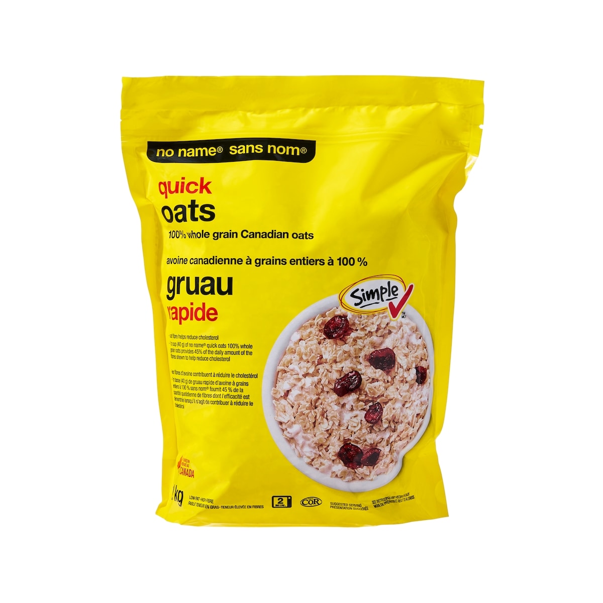 No Name Quick 100% Whole Grain Oats, 1 kg