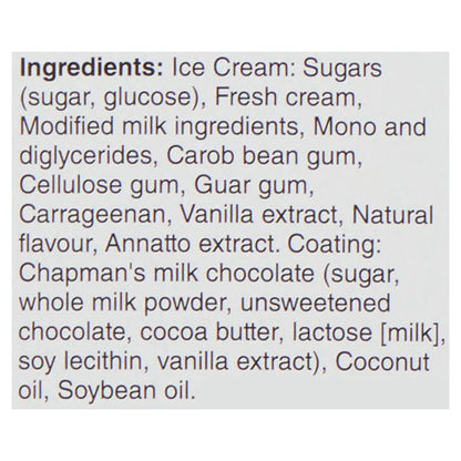 Chapman's Canadian Collection Vanilla & Milk Chocolate Ice Cream Bars, 8 × 55 mL