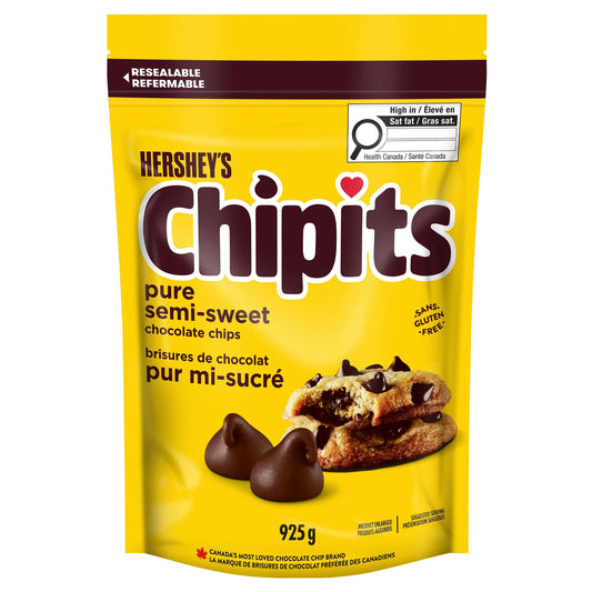 HERSHEY'S CHIPITS Pure Semi-Sweet Chocolate Chips, 925 g
