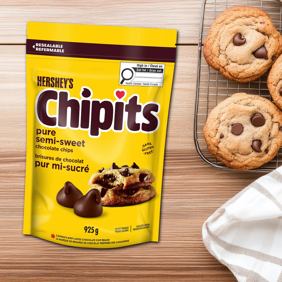 HERSHEY'S CHIPITS Pure Semi-Sweet Chocolate Chips, 925 g