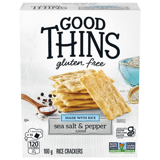Christie Good Thins Sea Salt & Pepper Rice Crackers, 100 g