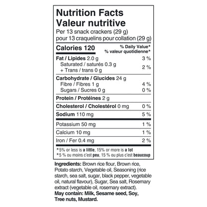 Christie Good Thins Sea Salt & Pepper Rice Crackers, 100 g