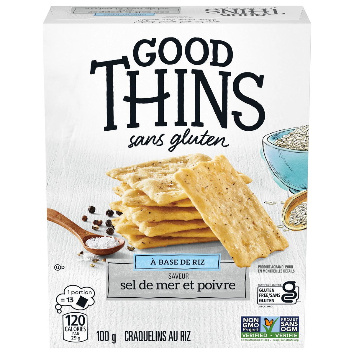 Christie Good Thins Sea Salt & Pepper Rice Crackers, 100 g