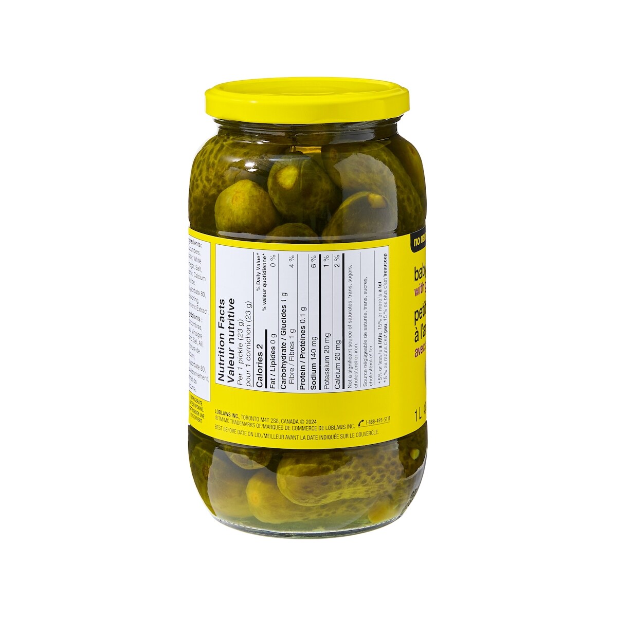 No Name Baby Dill Pickles with Garlic, 1 L