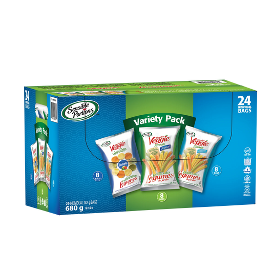 Sensible Portions Garden Veggie Straws Variety Pack, 24 × 28 g