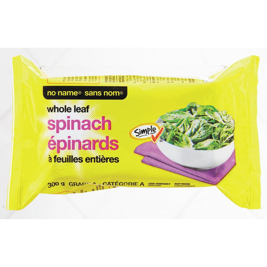 No Name Frozen Whole Leaf Spinach, 300 g