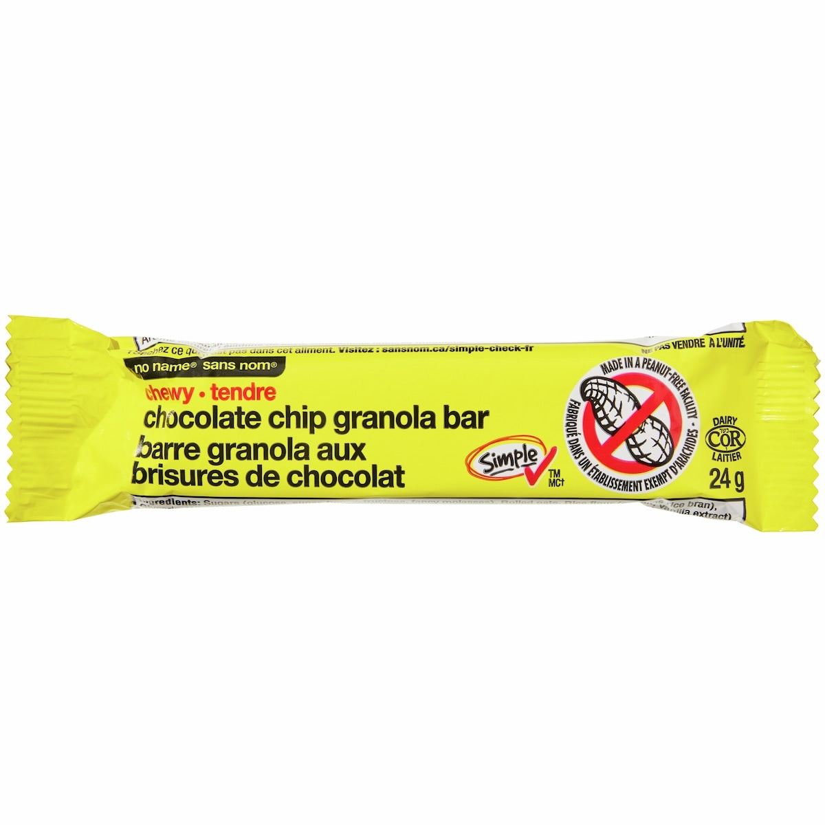 No Name Chewy Chocolate Chip Granola Bars, 5 bars (120 g total)