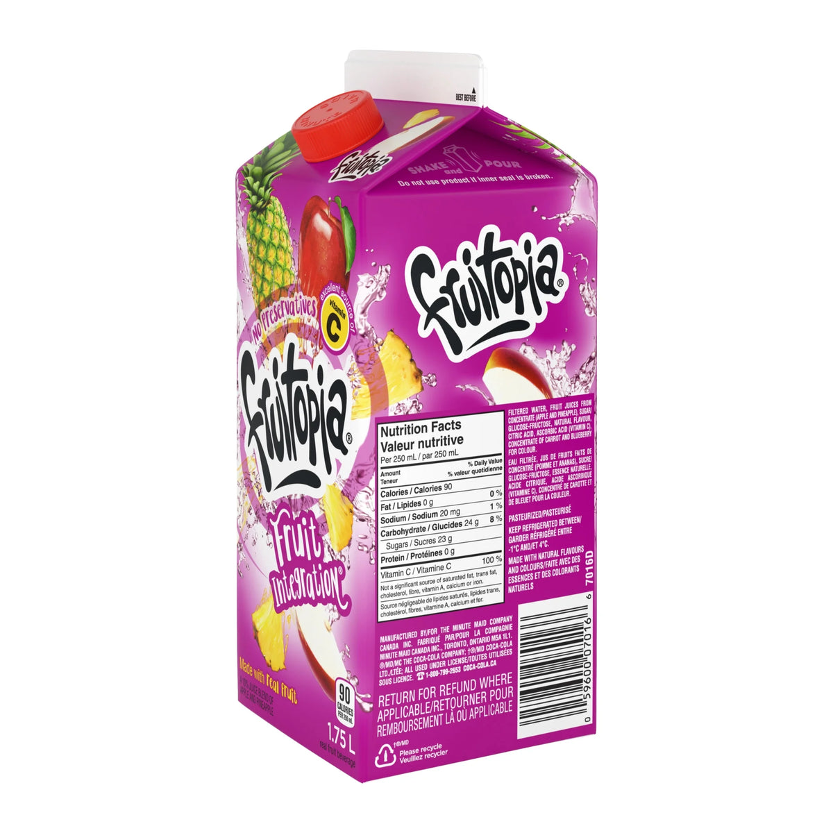 Fruitopia Fruit Integration Gable-top, 1.75 L