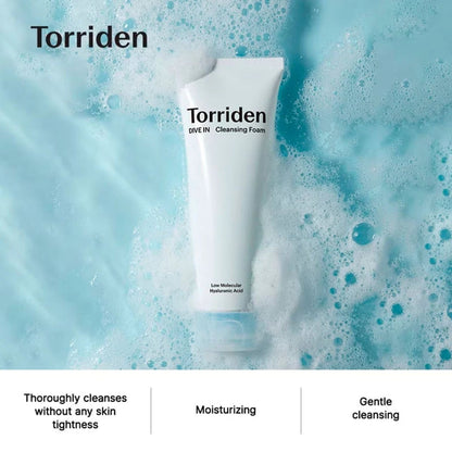 Torriden Dive-In Low Molecular Hyaluronic Acid Cleansing Foam, 150 mL