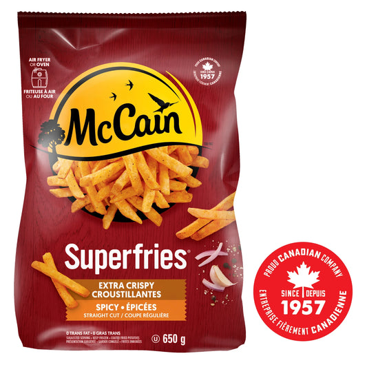McCain Superfries Extra Crispy Spicy Straight Cut Fries, 650 g
