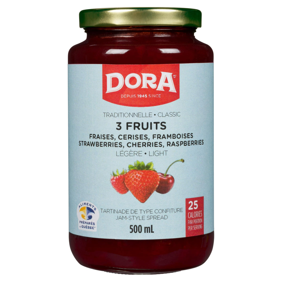 Dora Strawberry, Raspberry, Cherry Light Spread, 500 mL