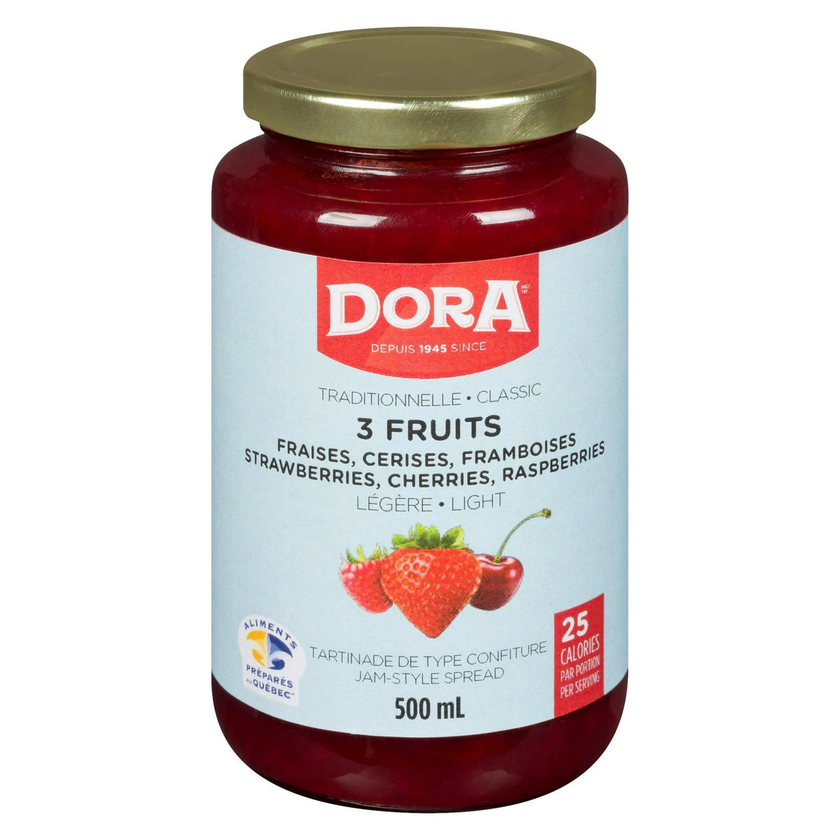 Dora Strawberry, Raspberry, Cherry Light Spread, 500 mL