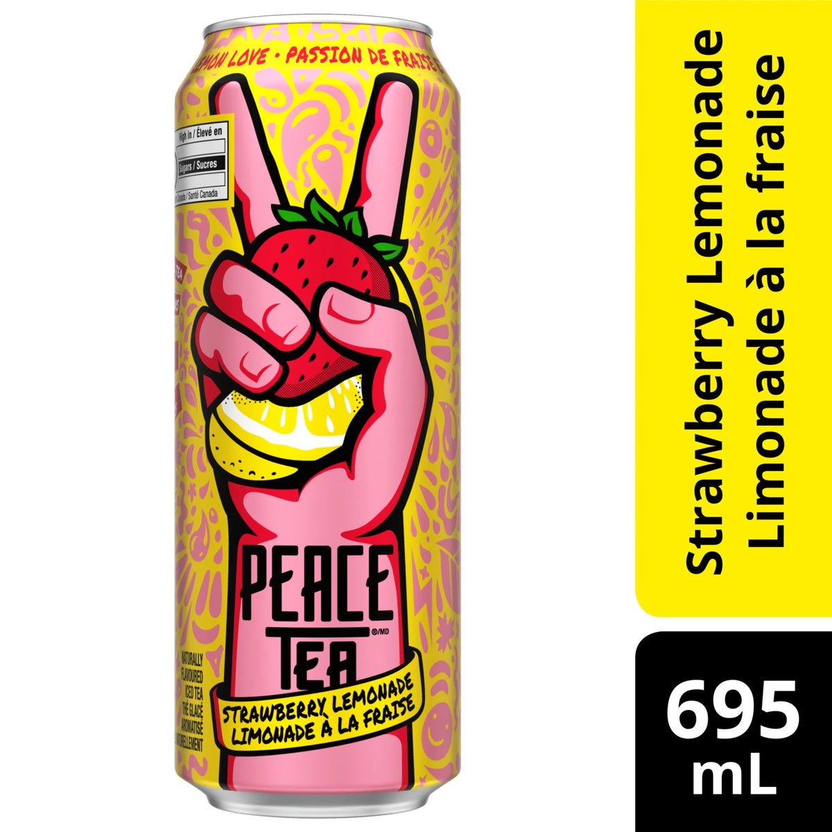 Peace Tea Strawberry Lemon Love Iced Tea Can 695mL