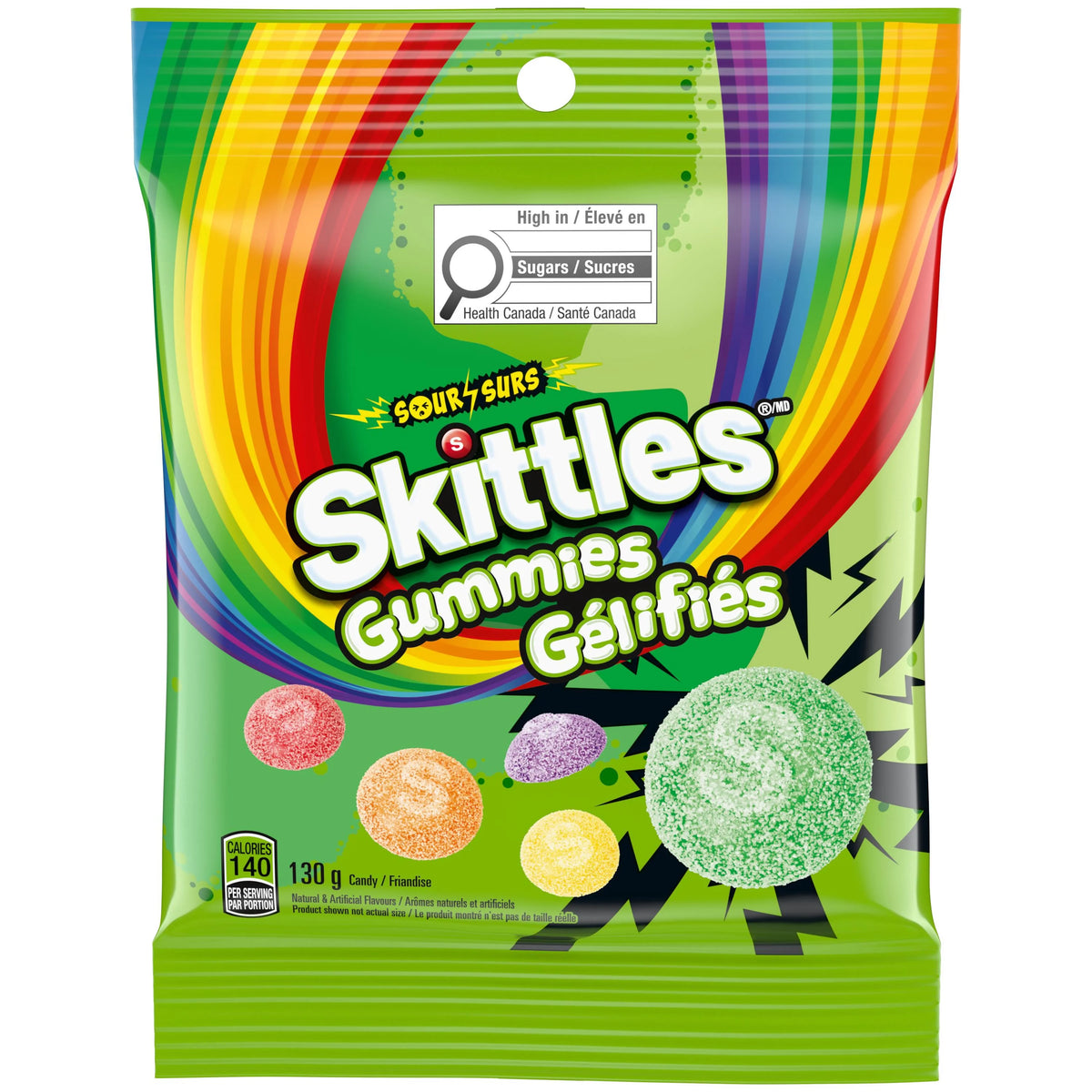 SKITTLES Sour Gummies Chewy Candy, 130 g