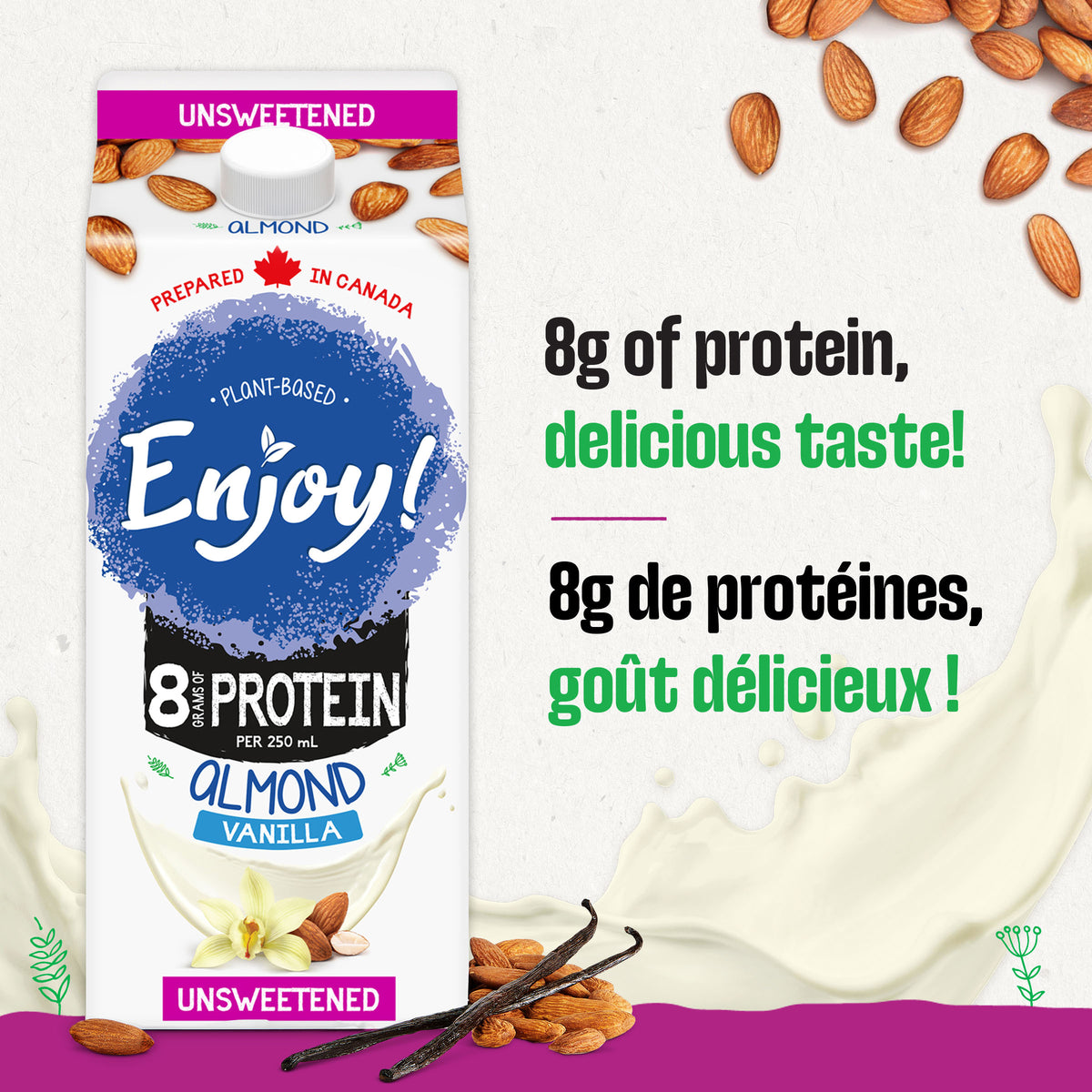 Enjoy Almond Vanilla Unsweetened, 1.75 L