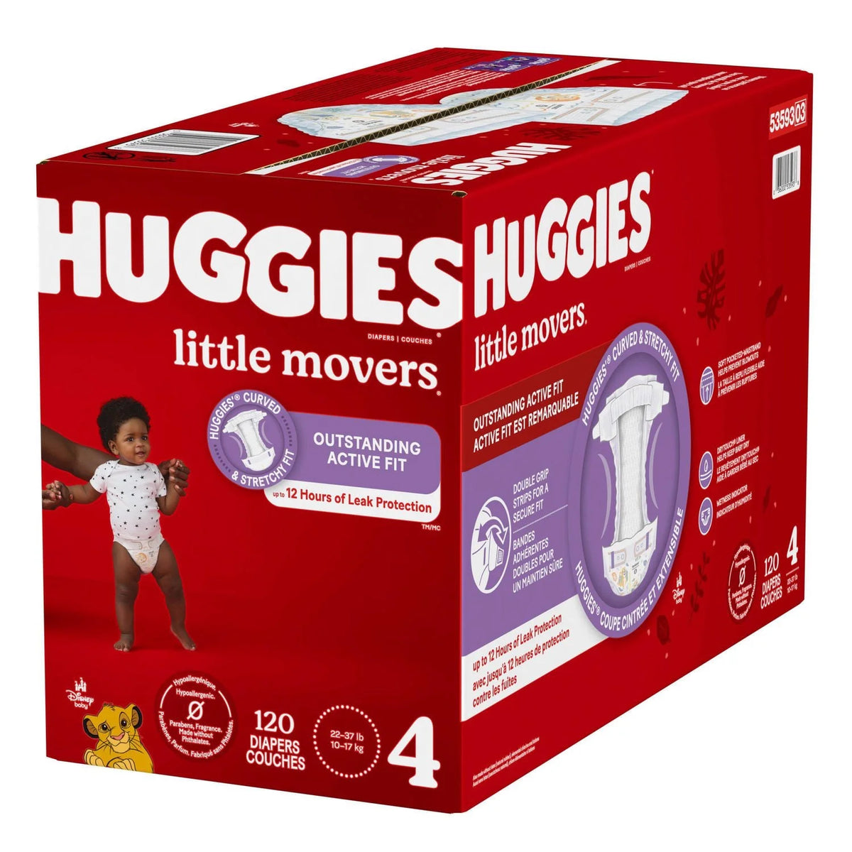 Huggies Little Movers Baby Diapers, Size 4, 120 Count