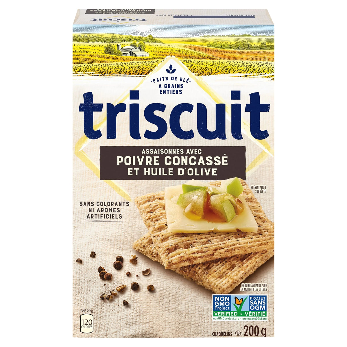 Triscuit Cracked Pepper & Olive Oil Snacking Crackers, 200 g