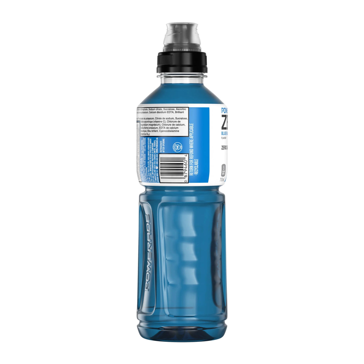 Powerade Zero Blue Raspberry Electrolyte Sports Drink, 710 mL Bottle