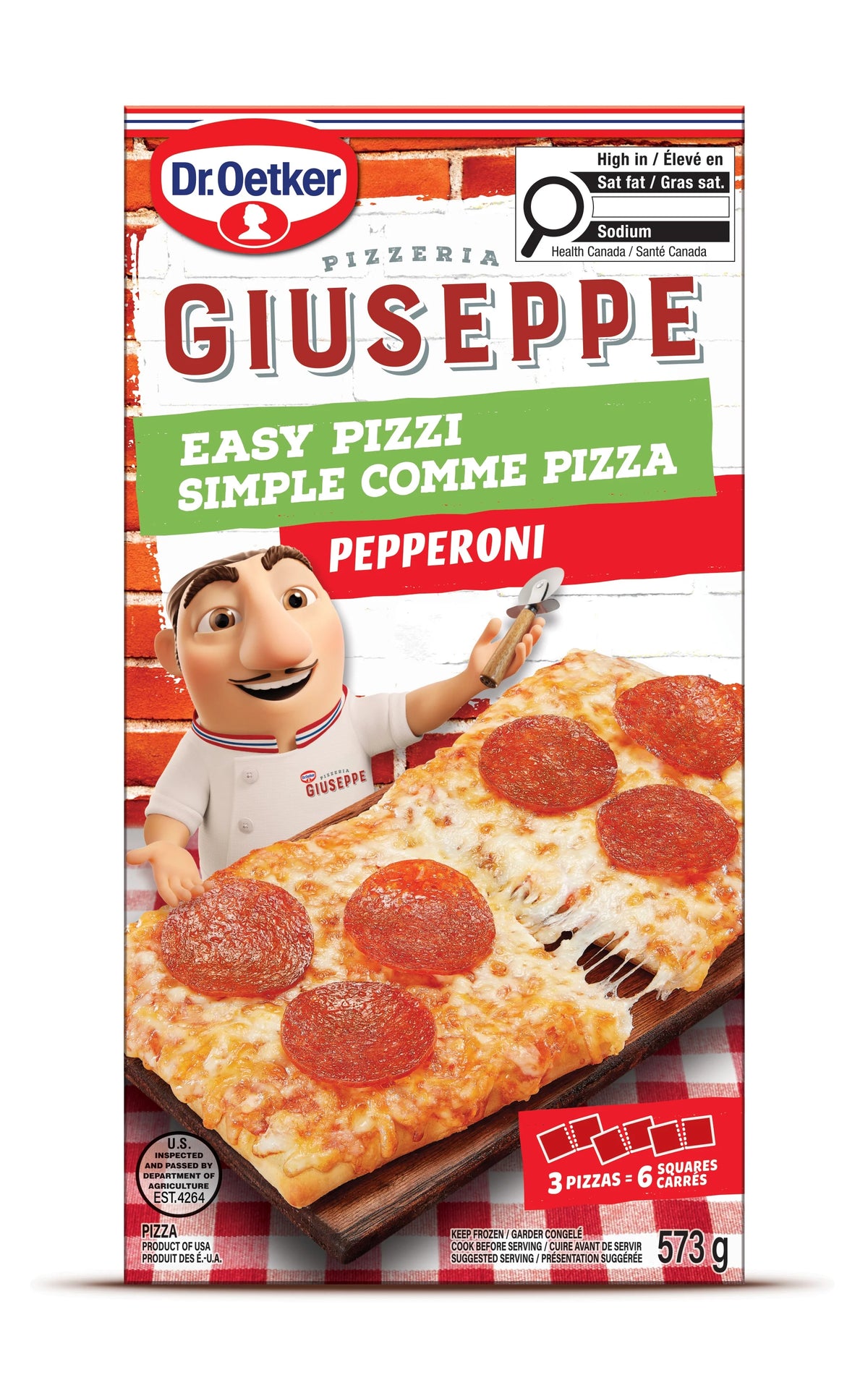 Dr. Oetker Giuseppe Pizzeria Easy Pizzi Pepperoni Mini Pizza, 573 g
