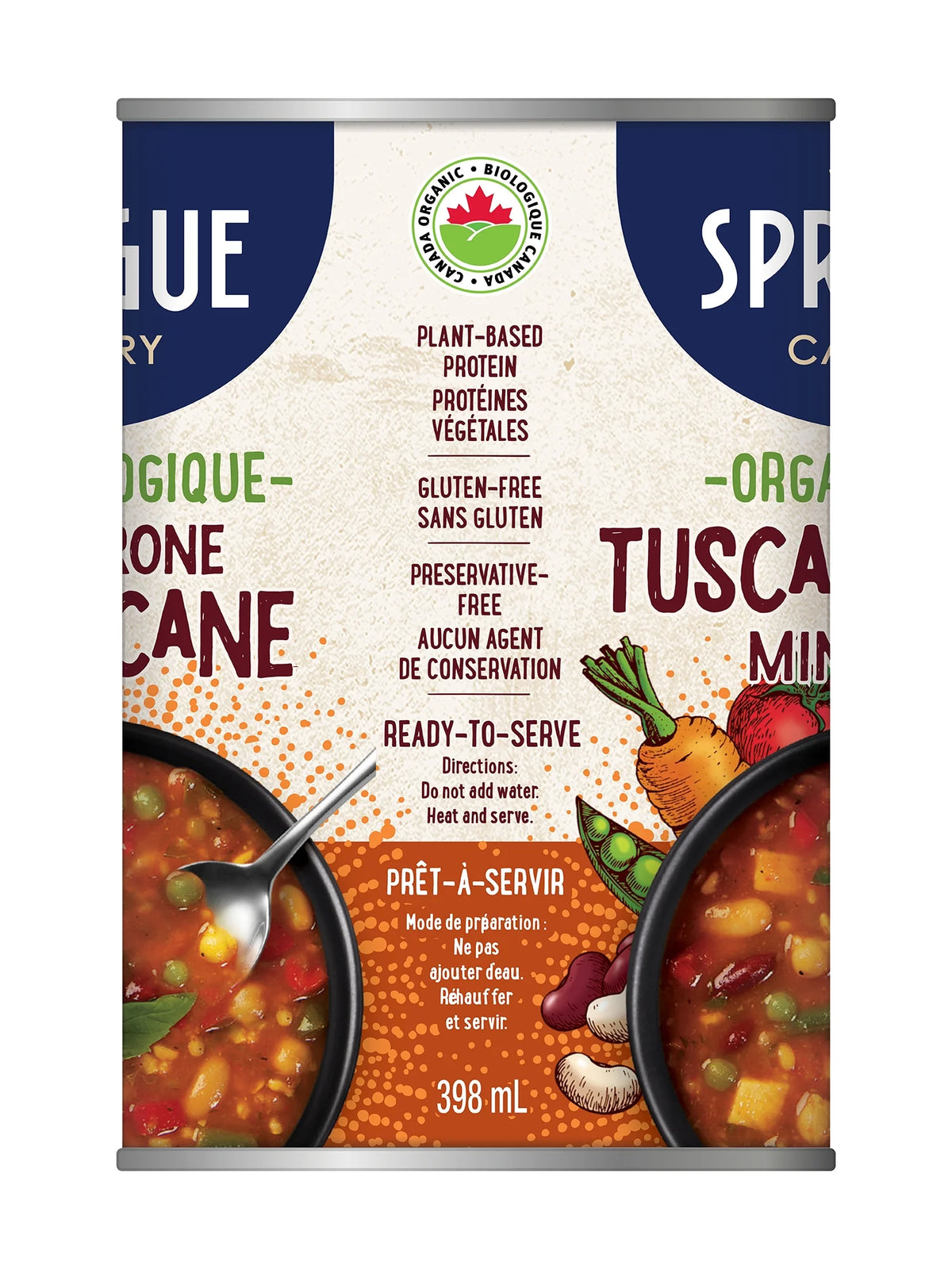 Sprague Organic Tuscany-Style Minestrone Soup, 398 mL