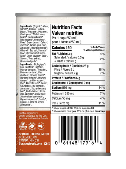 Sprague Organic Tuscany-Style Minestrone Soup, 398 mL