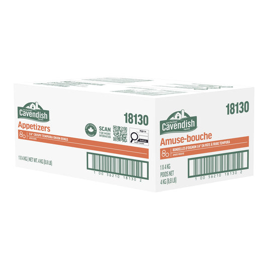 Cavendish Farms Frozen Tempura Battered Onion Rings, 4 kg