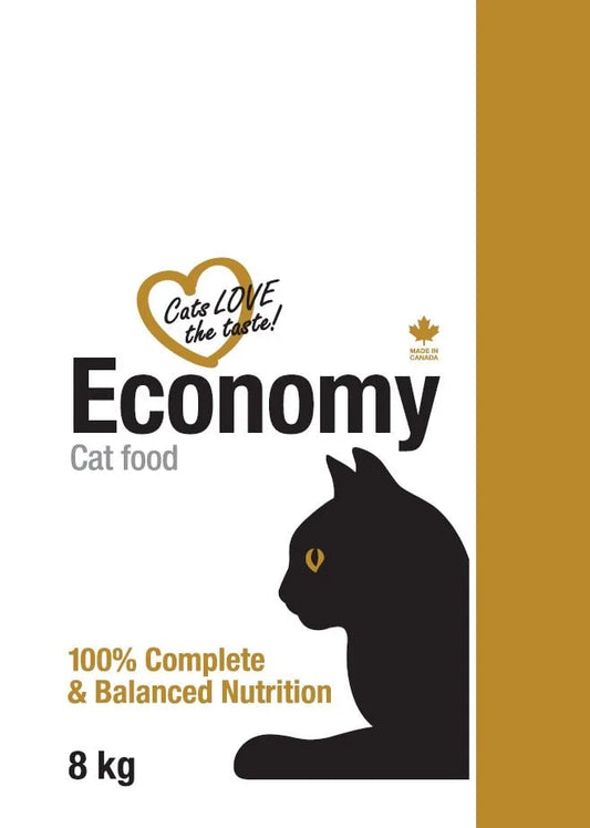 Economy Cat Food, 100% Complete and Balanced Nutrition for Adult Cats, Dry Kibble, 8 kg