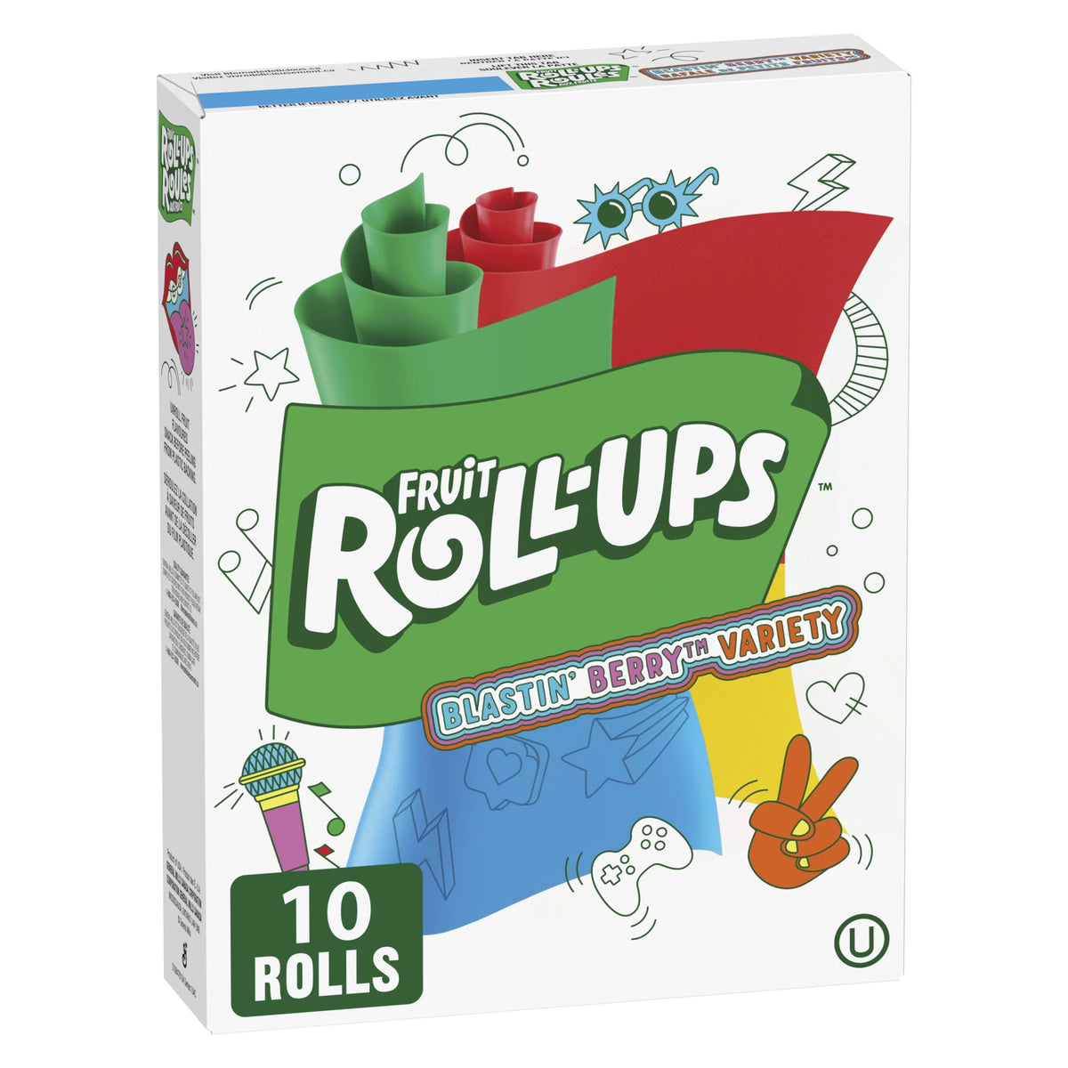 Fruit Roll-Ups Blastin' Berry Fruit Flavoured Snacks, 10 Rolls, 141 g