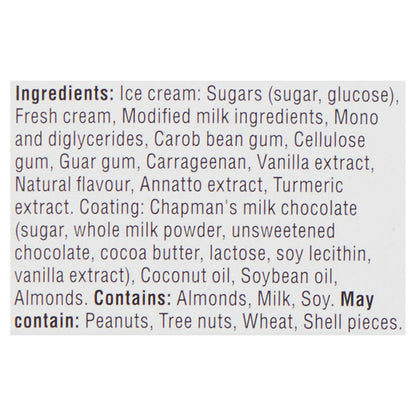 Chapman's Yukon Lynx French Vanilla and Almond Ice Cream Bars, 6 × 90 mL