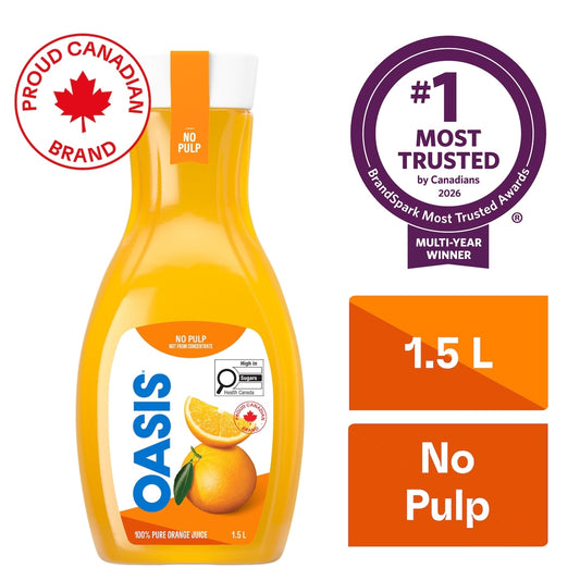 Oasis Orange Juice No Pulp, Not from Concentrate 1.5L