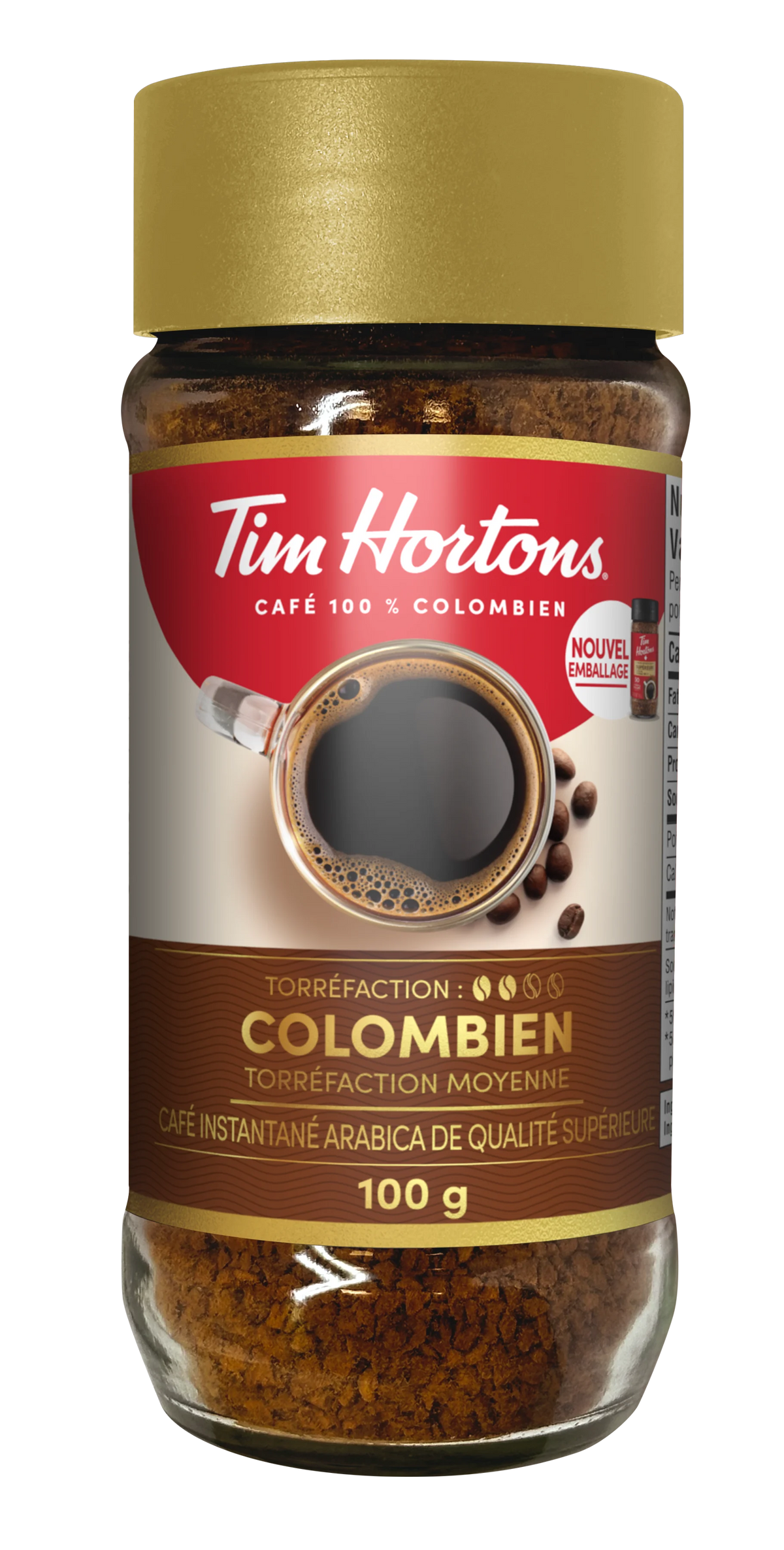 Tim Hortons Instant Coffee, Medium Roast Jar, 100 g