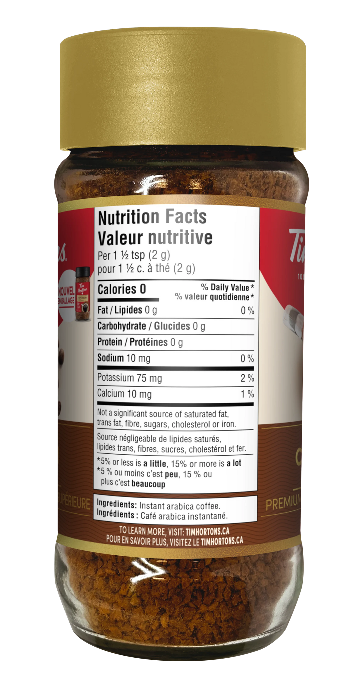 Tim Hortons Instant Coffee, Medium Roast Jar, 100 g