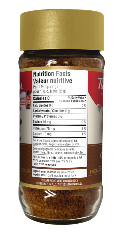 Tim Hortons Instant Coffee, Medium Roast Jar, 100 g