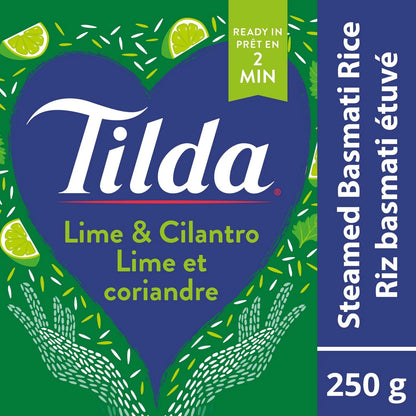 Tilda Lime & Cilantro Steamed Basmati Rice, 250 g