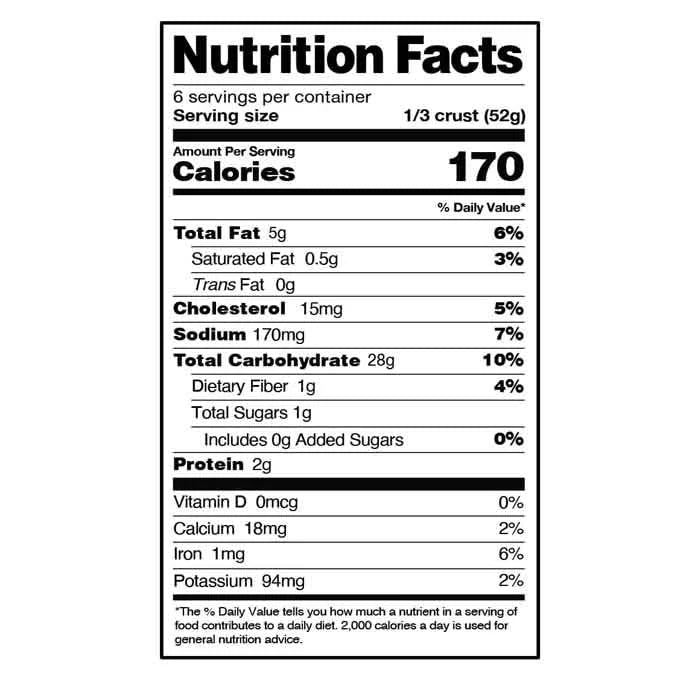 Caulipower Frozen Cauliflower Pizza Crust, Gluten Free, 2 Crusts, 312 g