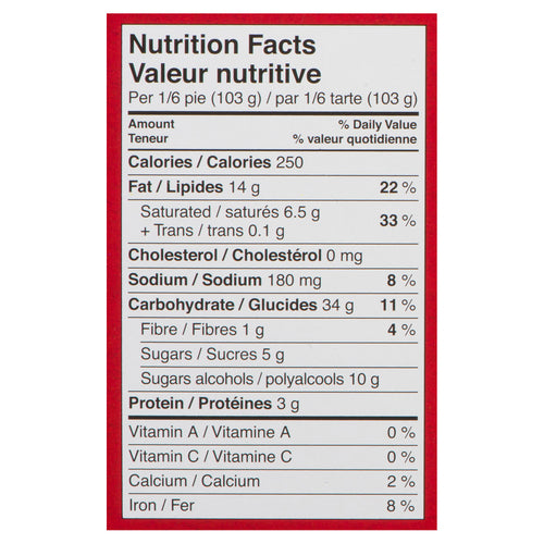 Apple Valley No Sugar Added 8 Inch Frozen Apple Pie, 620 g