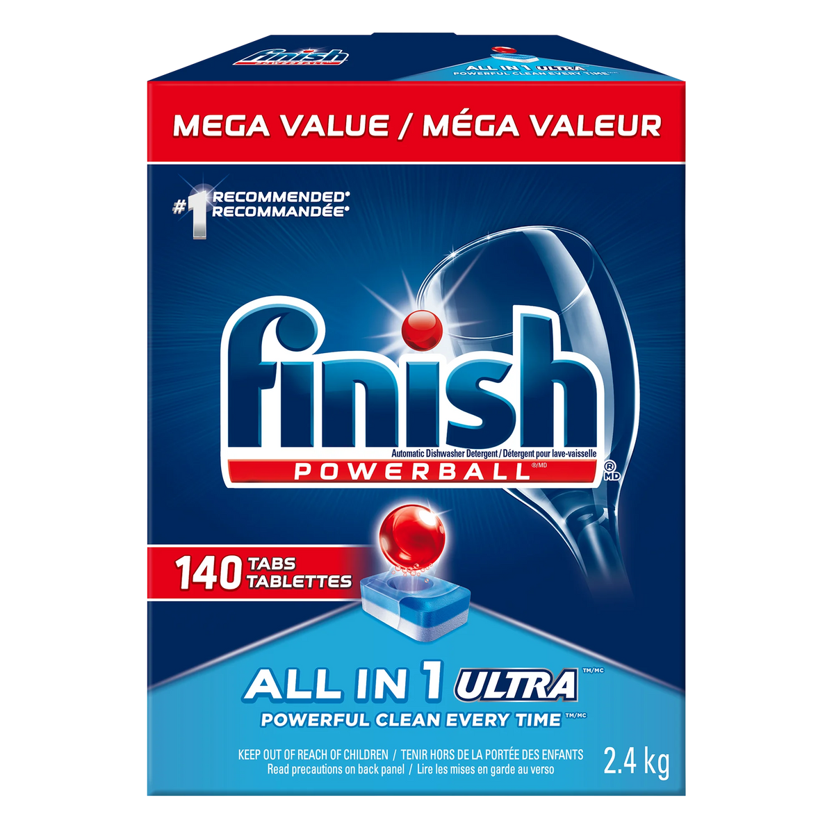 Finish Powerball All in 1 Ultra Dishwasher Detergent 2.4kg Pack of 140