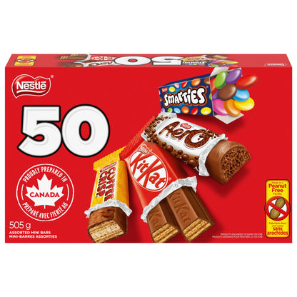 NESTLÉ Favourites KITKAT, AERO, SMARTIES & COFFEE CRISP Mini Bars & Candies, Pack of 50, 505 g