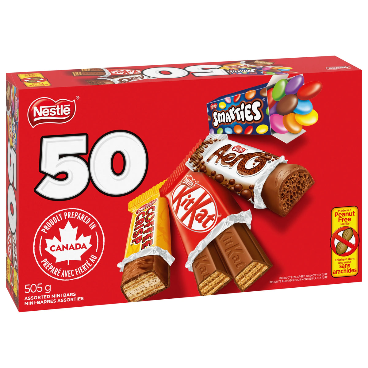 NESTLÉ Favourites KITKAT, AERO, SMARTIES & COFFEE CRISP Mini Bars & Candies, Pack of 50, 505 g