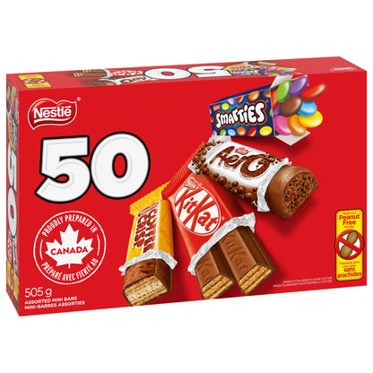 NESTLÉ Favourites KITKAT, AERO, SMARTIES & COFFEE CRISP Mini Bars & Candies, Pack of 50, 505 g