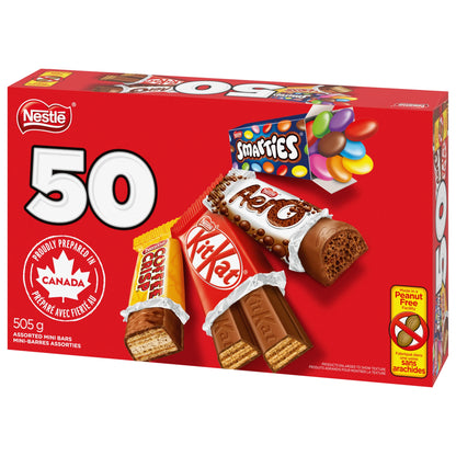 NESTLÉ Favourites KITKAT, AERO, SMARTIES & COFFEE CRISP Mini Bars & Candies, Pack of 50, 505 g