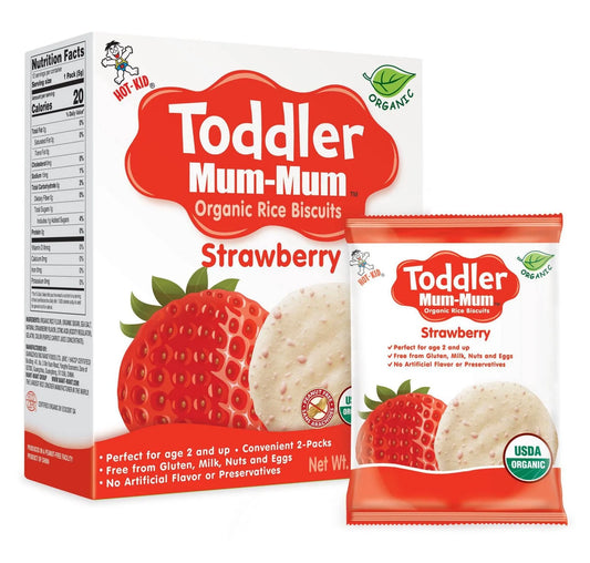Toddler Mum-Mum Organic Strawberry Rice Biscuit, 60 g