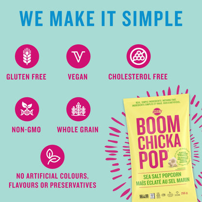 Angie's BOOMCHICKAPOP Sea Salt Ready-to-Eat Popcorn, 255 g