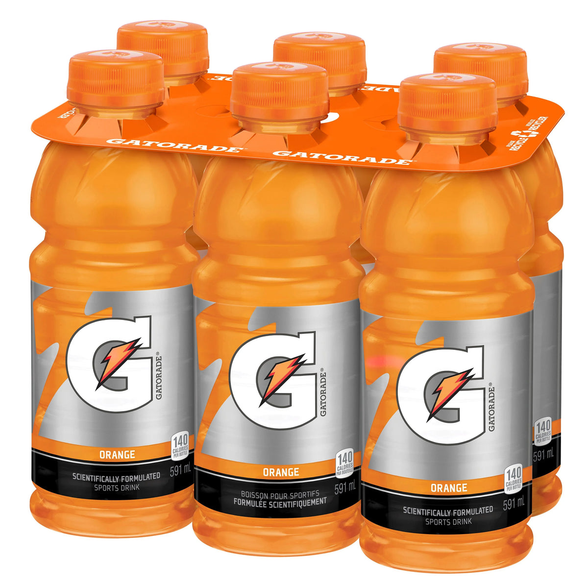 Gatorade Orange Sports Drink, 6 x 591 mL
