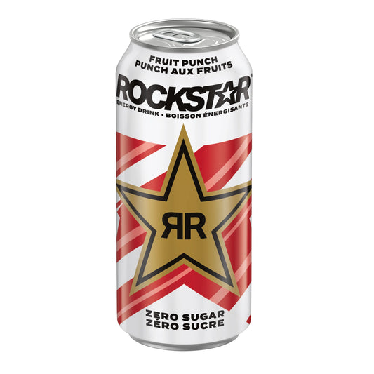 Rockstar Pure Zero Fruit Punch Energy Drink Can, 473 mL